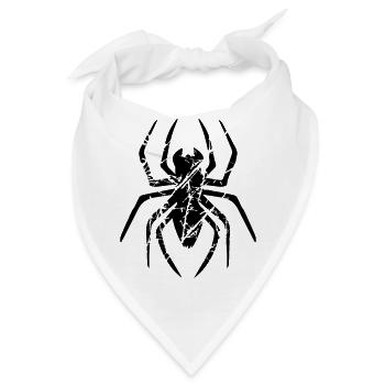 kratzer risse spinne logo design ekelig horror hal - Bandana - Weiß - Vorne
