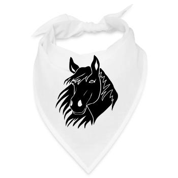 pferd pony isländer reiten pferdekopf ponyhof - Bandana - Weiß - Vorne