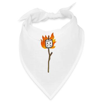 Cute Marshmallow am Spieß in flammen - Bandana - Weiß - Vorne