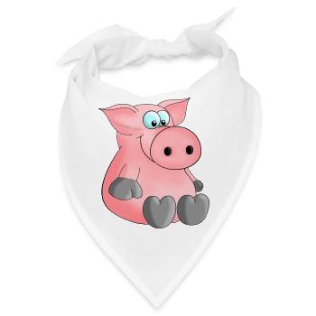 Herziges Ferkelchen - Bandana - Weiß - Vorne