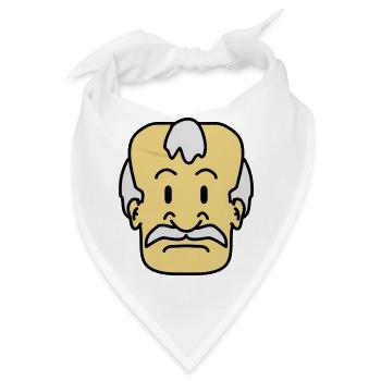 Old Man Face - Bandana - Weiß - Vorne