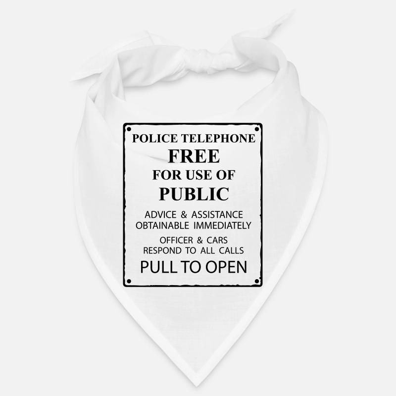 police box text - Bandana - Weiß
