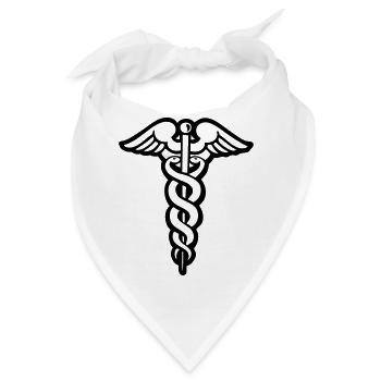 Stick hermes medizin arzt krankenhaus caduceus - Bandana - Weiß - Vorne