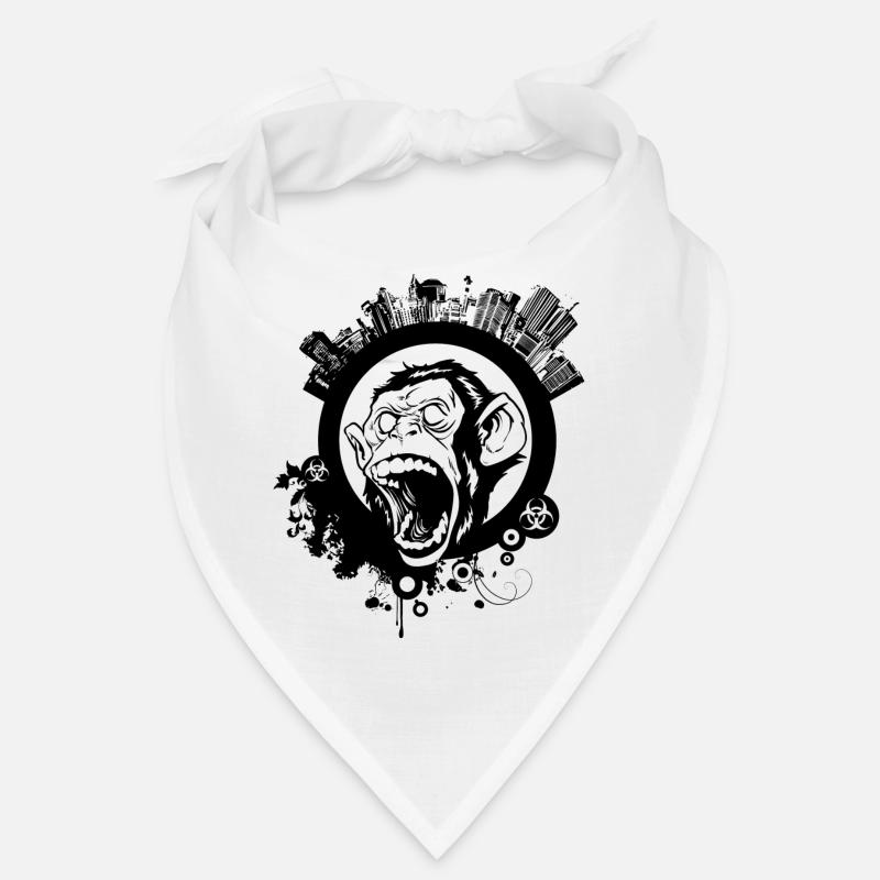 urban, monkey, monkey - Bandana - white