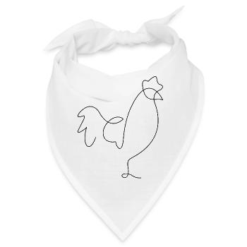 Hahn - Bandana - Weiß - Vorne