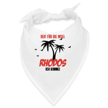 Urlaub – Shirt Strandurlaub Rhodos Geschenk - Bandana - Weiß - Vorne