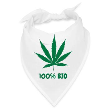 Cannabis / Drogen / Haschisch / Alkohol / Weed - Bandana - Weiß - Vorne
