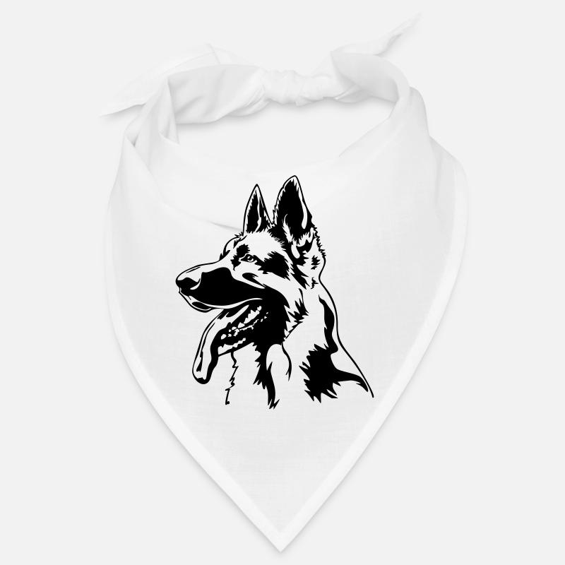 German shepherd head - Bandana - white