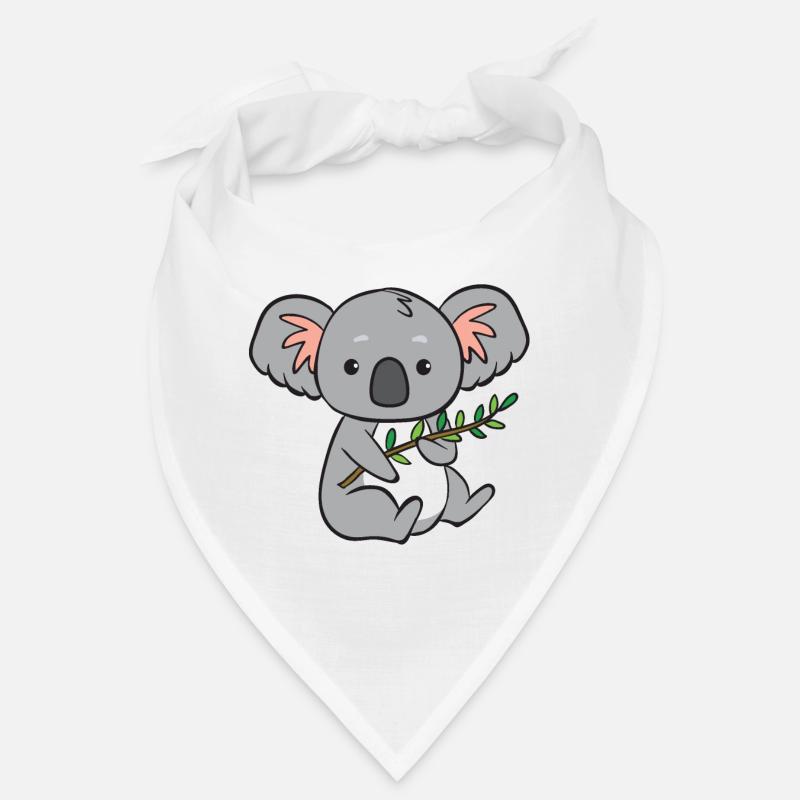 Koala - avec branche - Bandana - blanc