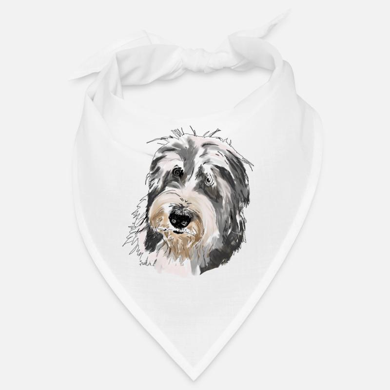 Bearded Collie - Bandana - Weiß