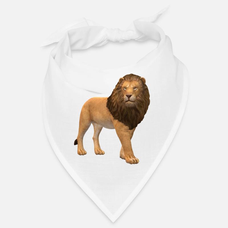 Lion 3D - Bandana - blanc