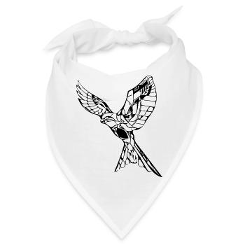 Eleganter fliegender Falke - Bandana - Weiß - Vorne