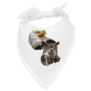 Amerikanischer Pigargo und amerikanische Eule - Bandana - Weiß - Vorne