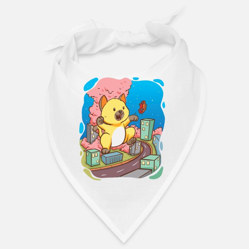 Chat mignon jouant avec des voitures et des maisons Bandana