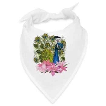 Pfau - Bandana - Weiß - Vorne
