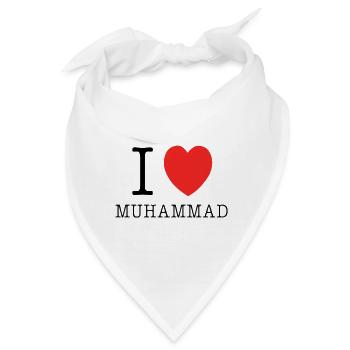 I LOVE MUHAMMAD - Bandana - Weiß - Vorne
