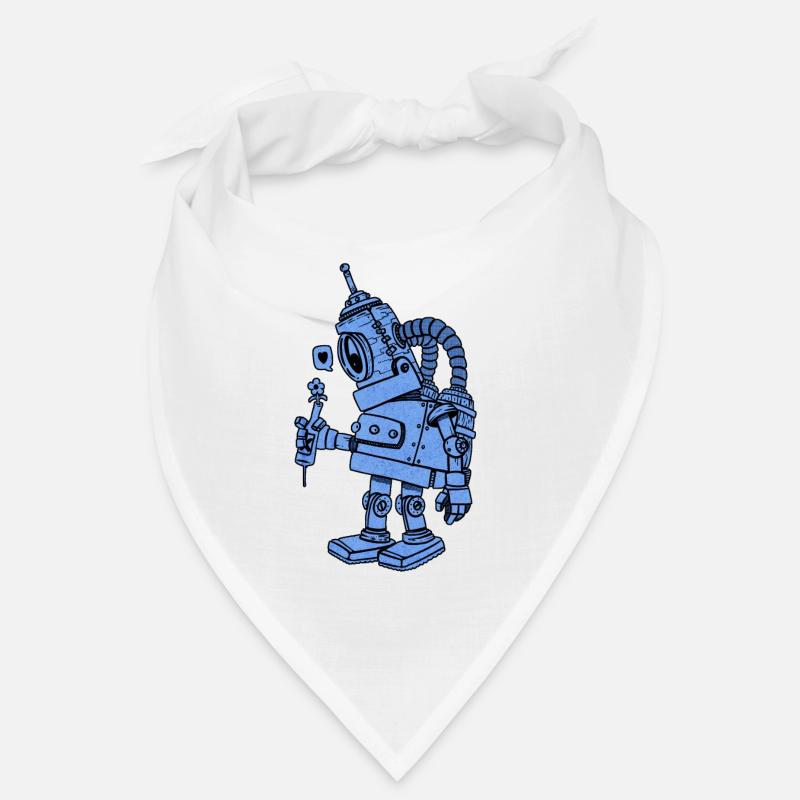 robot in love blue Bandana