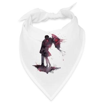Liebe und Kuss Aquarell - Bandana - Weiß - Vorne