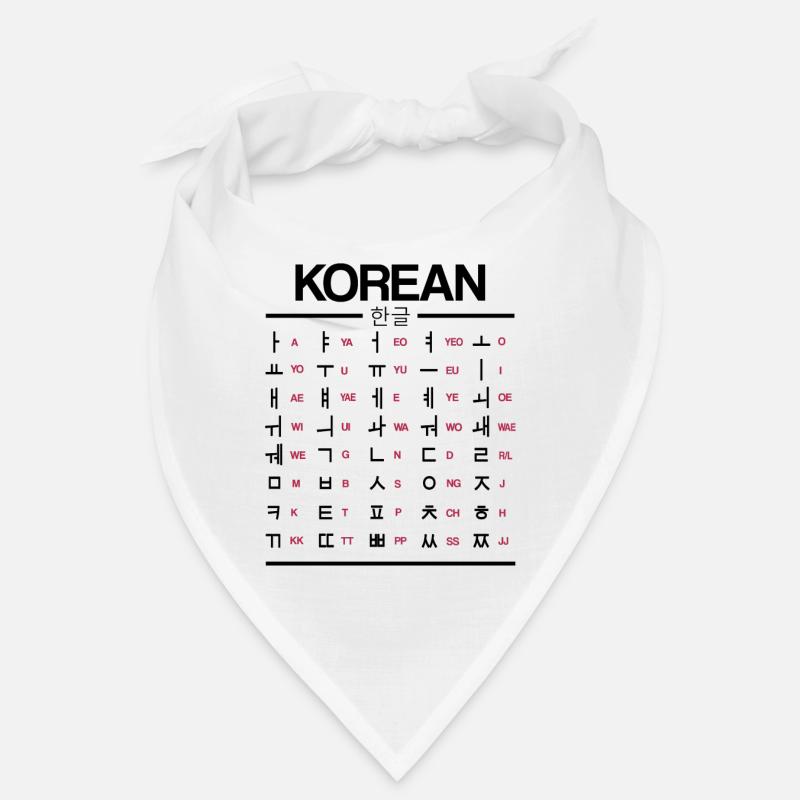Learn Korean Hangul Characters Bandana