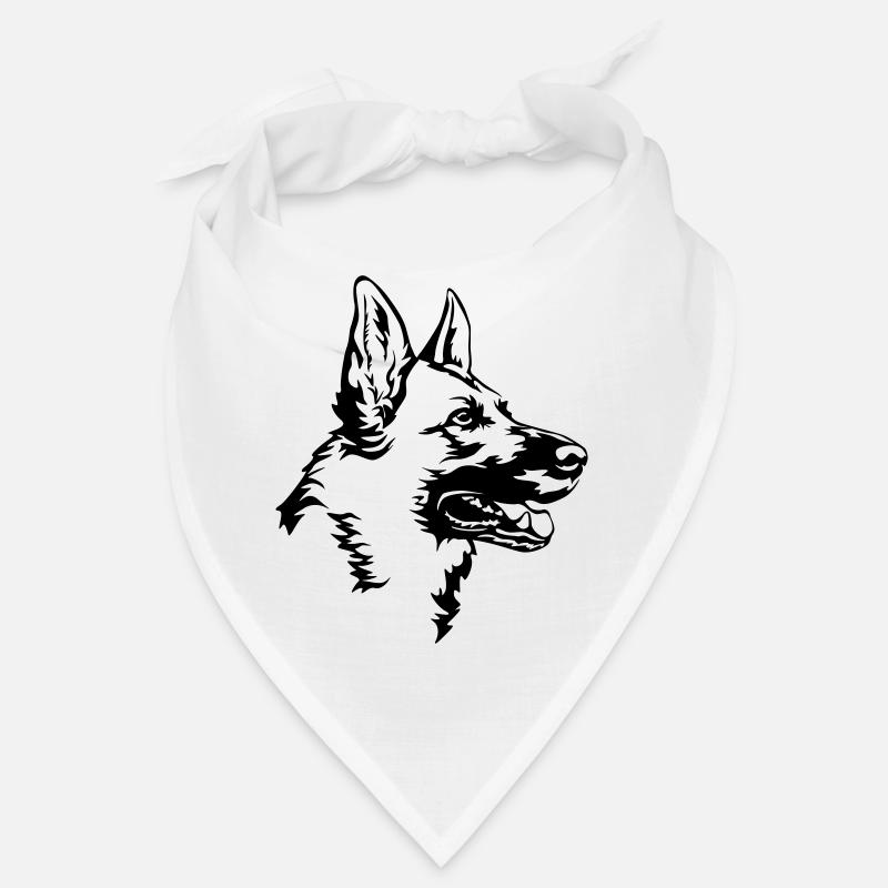 Deutscher Schäferhund Kopf - Bandana - Weiß