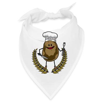 Kartoffel Koch Küche kochen Speise Restaurant - Bandana - Weiß - Vorne