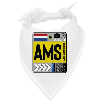 Flughafen Amsterdam Schipol - Bandana - Weiß - Vorne