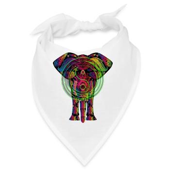 Yin Yang Elephant - Bandana - Weiß - Vorne