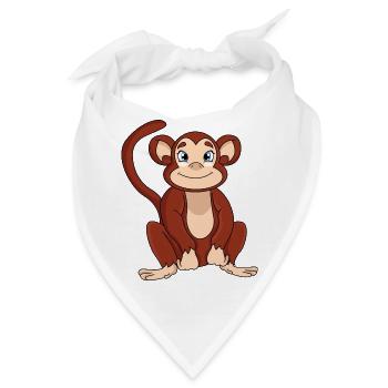 Affe - Bandana - Weiß - Vorne