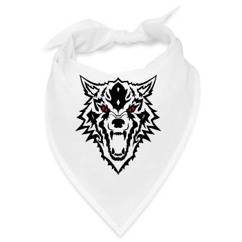 Wolfskopf - Bandana - Weiß - Vorne