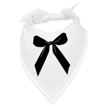 Schwarze Schleife - Bandana - Weiß - Vorne
