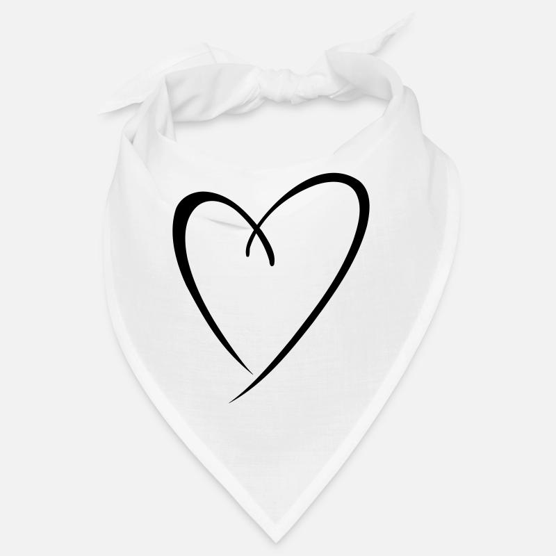 Calligraphy Heart Drawing Bandana