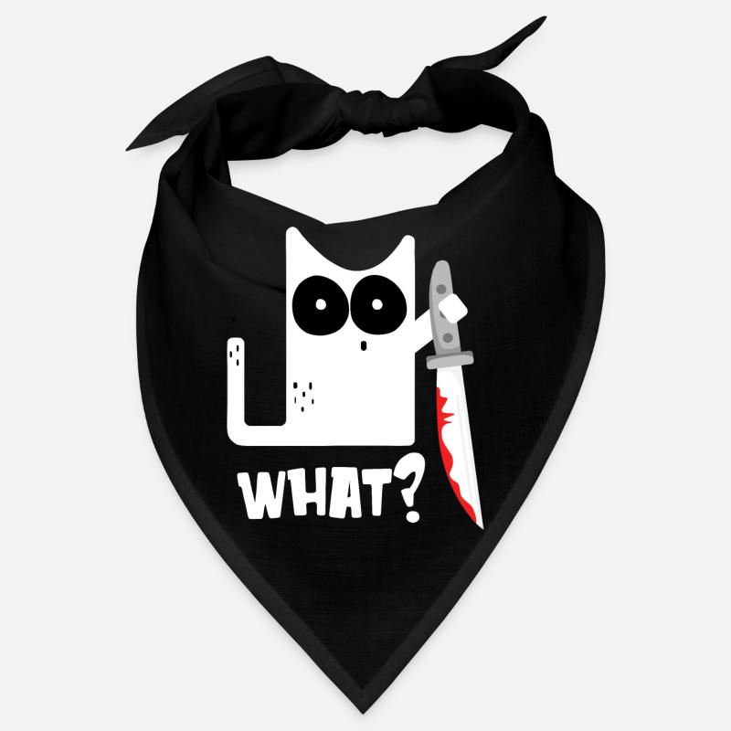 What? Katze mit Messer - cooles Katzenmotiv Bandana