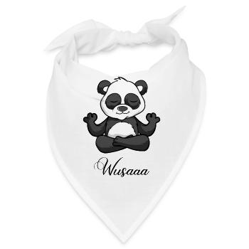 Auszeit Durchatmen Wusaaa Panda - Bandana - Weiß - Vorne