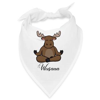 Auszeit Durchatmen Wusaaa Elch - Bandana - Weiß - Vorne