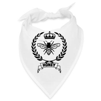 Biene im Lorbeerkranz - Bandana - Weiß - Vorne
