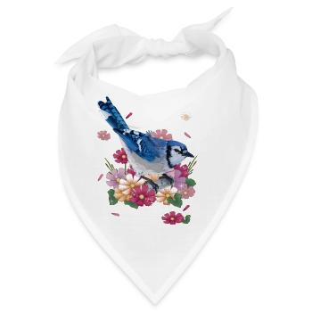 Blaue Chara - Bandana - Weiß - Vorne