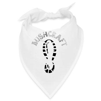 bushcraft survival outdoor Schuh Abdruck Symbol - Bandana - Weiß - Vorne