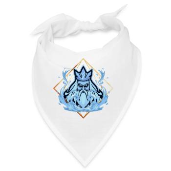 Poseidon griechischer Gott des Meeres - Bandana - Weiß - Vorne