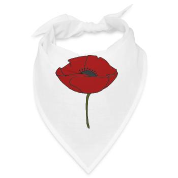 mohnblume - Bandana - Weiß - Vorne