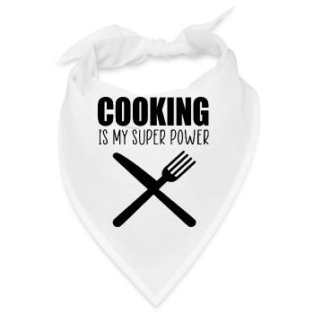Kochen ist mein Superpower-Spaß-Zitat - Bandana - Weiß - Vorne