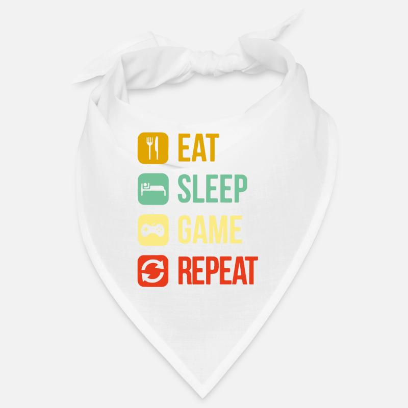 eat sleep repeat video game - Bandana - blanc