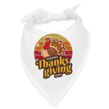 Happy Thanksgiving Day - Erntedankfest - Bandana - Weiß - Vorne