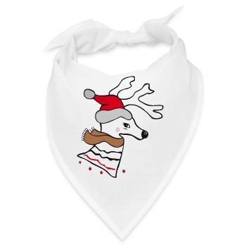 Weihnachtszeit, Rentier - Bandana - Weiß - Vorne