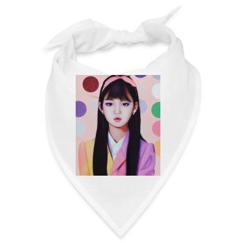 Süßes K Pop Idol aus Korea auf einem Schulfoto - Bandana - Weiß - Vorne