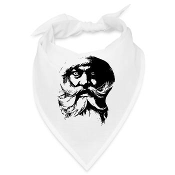 Vintage Nikolaus - Weihnachtsmann Gesicht - Bandana - Weiß - Vorne