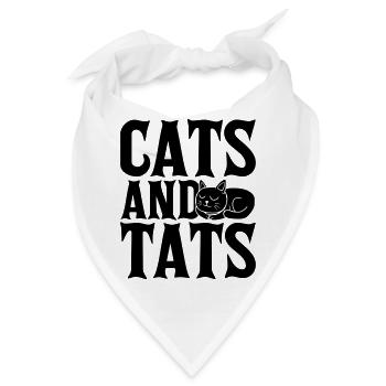 cats and tats Zitat - Bandana - Weiß - Vorne