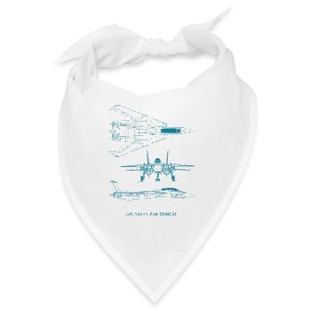 F-14 Tomcat Jet Fighter Blaupause - Bandana - Weiß - Vorne