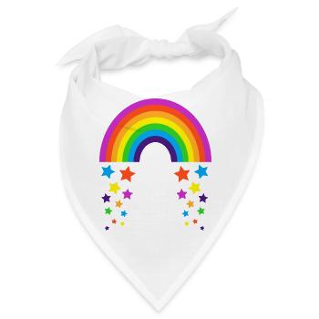Kidcore Regenbogen Sterne Regnen Geschenk Idee - Bandana - Weiß - Vorne