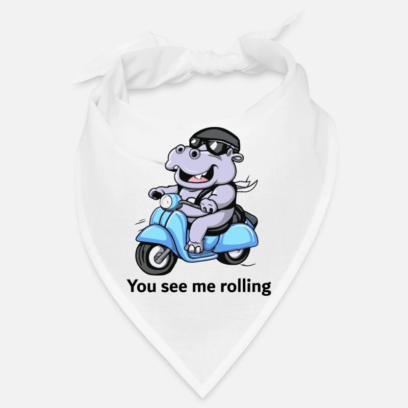 Nilpferd auf Roller - You see me rolling Bandana