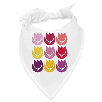 Spring Tulpen - Bandana - Weiß - Vorne